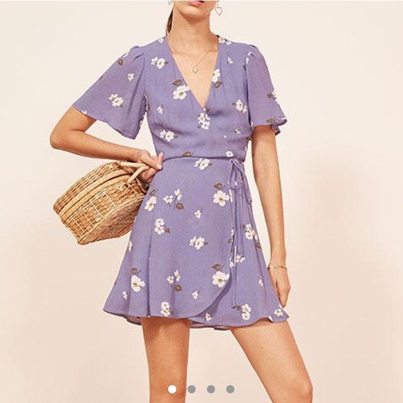 NEW lilac floral wrap dress - Picture 3 of 4